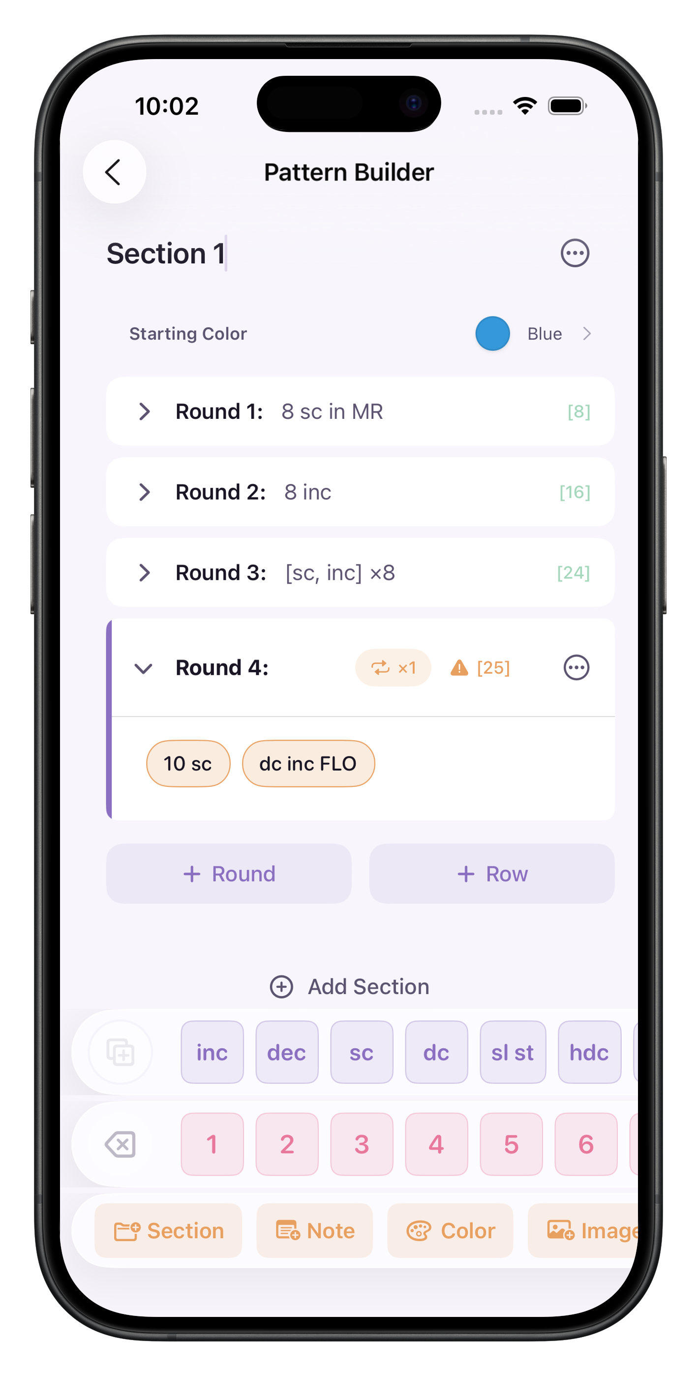 Roundlet - Visual Crochet Pattern Builder
